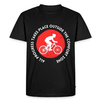 MTB Road Bike Cyclist Leave your comfort zone - Men's Premium Organic T-Shirt - black - Front - Nico (187cm)
