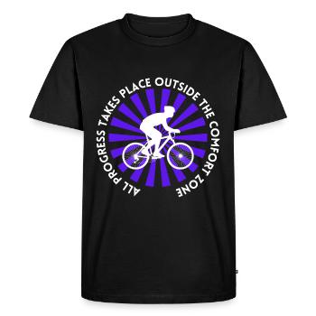 MTB Road Bike Cyclist Leave your comfort zone - Men's Premium Organic T-Shirt - black - Front - Nico (187cm)