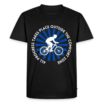 MTB Road Bike Cyclist Leave your comfort zone - Men's Premium Organic T-Shirt - black - Front - Nico (187cm)