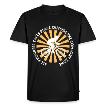 MTB Road Bike Cyclist Leave your comfort zone - Men's Premium Organic T-Shirt - black - Front - Nico (187cm)