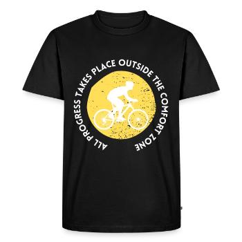 MTB Road Bike Cyclist Leave your comfort zone - Men's Premium Organic T-Shirt - black - Front - Nico (187cm)