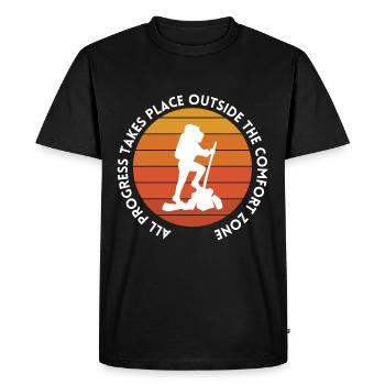 Progression de la randonnée en dehors de la zone de confort - T-shirt Premium bio Homme - noir - Devant - Nico (187cm)