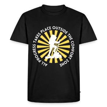 Progression de la randonnée en dehors de la zone de confort - T-shirt Premium bio Homme - noir - Devant - Nico (187cm)