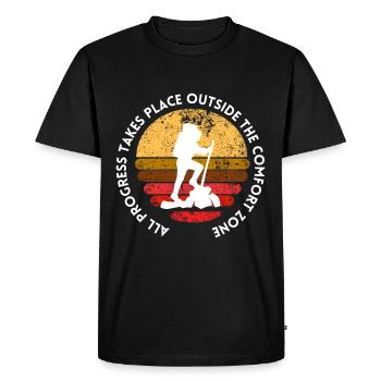 Progression de la randonnée en dehors de la zone de confort - T-shirt Premium bio Homme - noir - Devant - Nico (187cm)