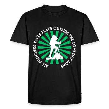 Progression de la randonnée en dehors de la zone de confort - T-shirt Premium bio Homme - noir - Devant - Nico (187cm)