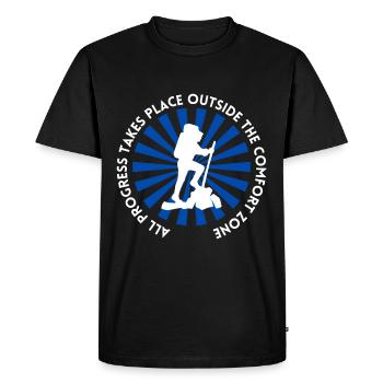 Progression de la randonnée en dehors de la zone de confort - T-shirt Premium bio Homme - noir - Devant - Nico (187cm)
