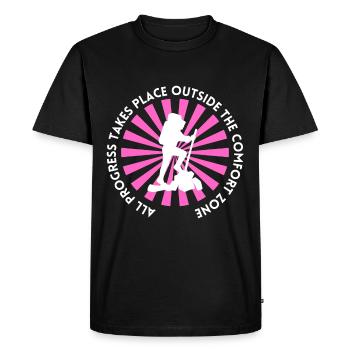 Progression de la randonnée en dehors de la zone de confort - T-shirt Premium bio Homme - noir - Devant - Nico (187cm)