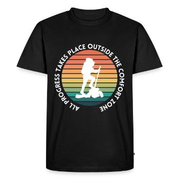 Progression de la randonnée en dehors de la zone de confort - T-shirt Premium bio Homme - noir - Devant - Nico (187cm)