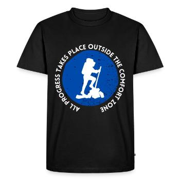 Progression de la randonnée en dehors de la zone de confort - T-shirt Premium bio Homme - noir - Devant - Nico (187cm)