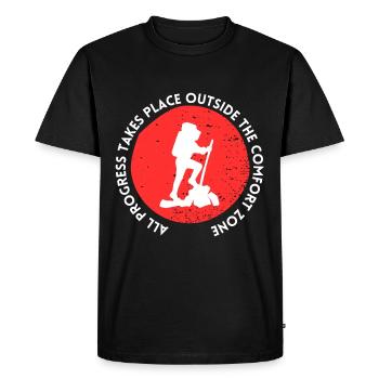 Progression de la randonnée en dehors de la zone de confort - T-shirt Premium bio Homme - noir - Devant - Nico (187cm)