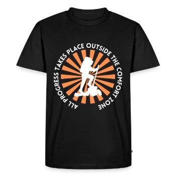 Progression de la randonnée en dehors de la zone de confort - T-shirt Premium bio Homme - noir - Devant - Nico (187cm)