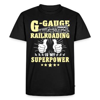Voie ferrée de jardin G - T-shirt Premium bio Homme - noir - Devant - Nico (187cm)