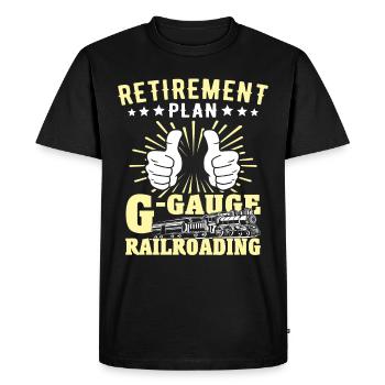 Voie ferrée de jardin G - T-shirt Premium bio Homme - noir - Devant - Nico (187cm)