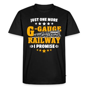 Garden Railway Model Railway G Gauge - Men's Premium Organic T-Shirt - black - Front - Nico (187cm)