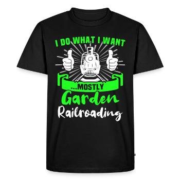 Garden Railway Model Railway G Gauge - Men's Premium Organic T-Shirt - black - Front - Nico (187cm)