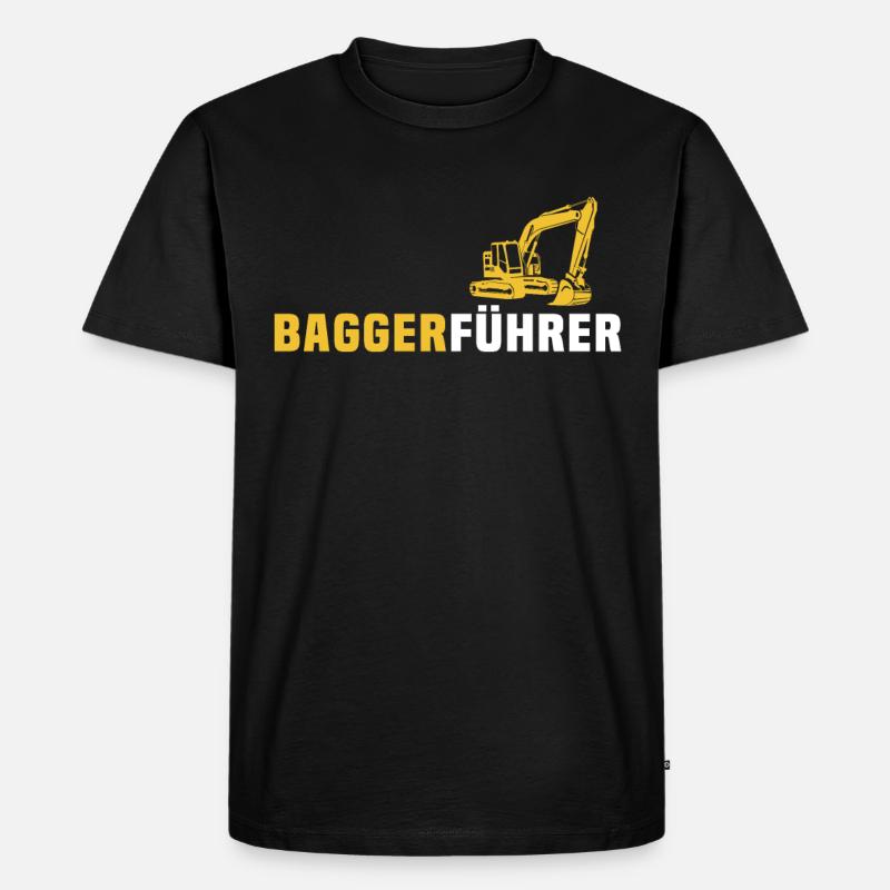 Bagger Ich Liebe Baggerfahrer - Männer Premium Bio T-Shirt - Schwarz