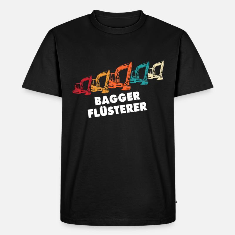Bagger Flüsterer Baggerflüsterer - Männer Premium Bio T-Shirt - Schwarz