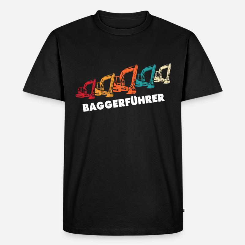 Bagger Ich Liebe Baggerfahrer - Männer Premium Bio T-Shirt - Schwarz
