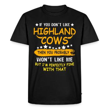 Bovins des Highlands Vache des Highlands - T-shirt Premium bio Homme - noir - Devant - Nico (187cm)