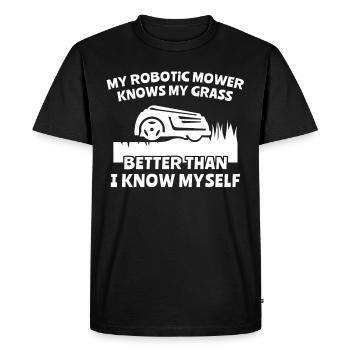 Robotic lawn mower - Men's Premium Organic T-Shirt - black - Front - Nico (187cm)