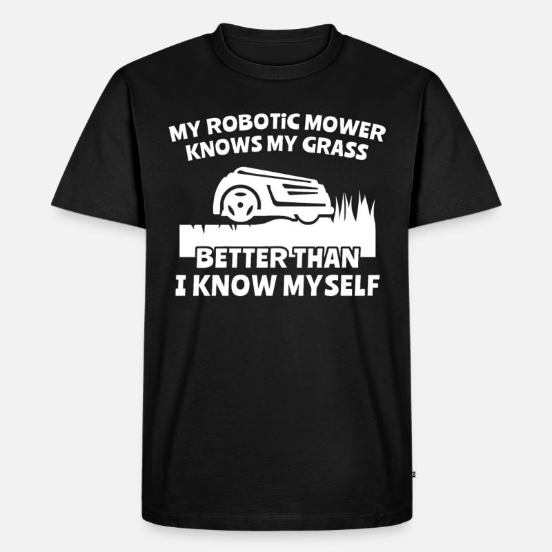 Mähroboter - Männer Premium Bio T-Shirt - Schwarz