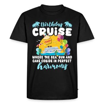 Cruise Birthday Sea Voyage - Men's Premium Organic T-Shirt - black - Front - Nico (187cm)