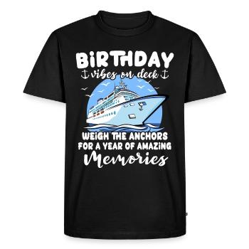 Cruise Birthday Sea Voyage - Men's Premium Organic T-Shirt - black - Front - Nico (187cm)