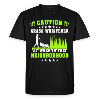 Lawn mower lawn whisperer - Men's Premium Organic T-Shirt - black - Front - Nico (187cm)