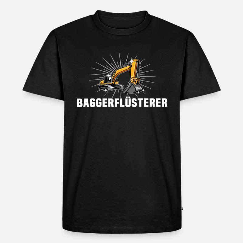 Bagger Baggerfahrer - Männer Premium Bio T-Shirt - Schwarz