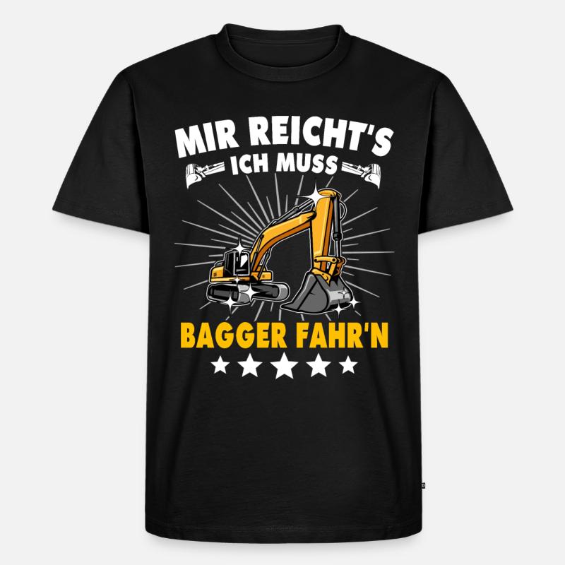 Bagger Baggerfahrer - Männer Premium Bio T-Shirt - Schwarz