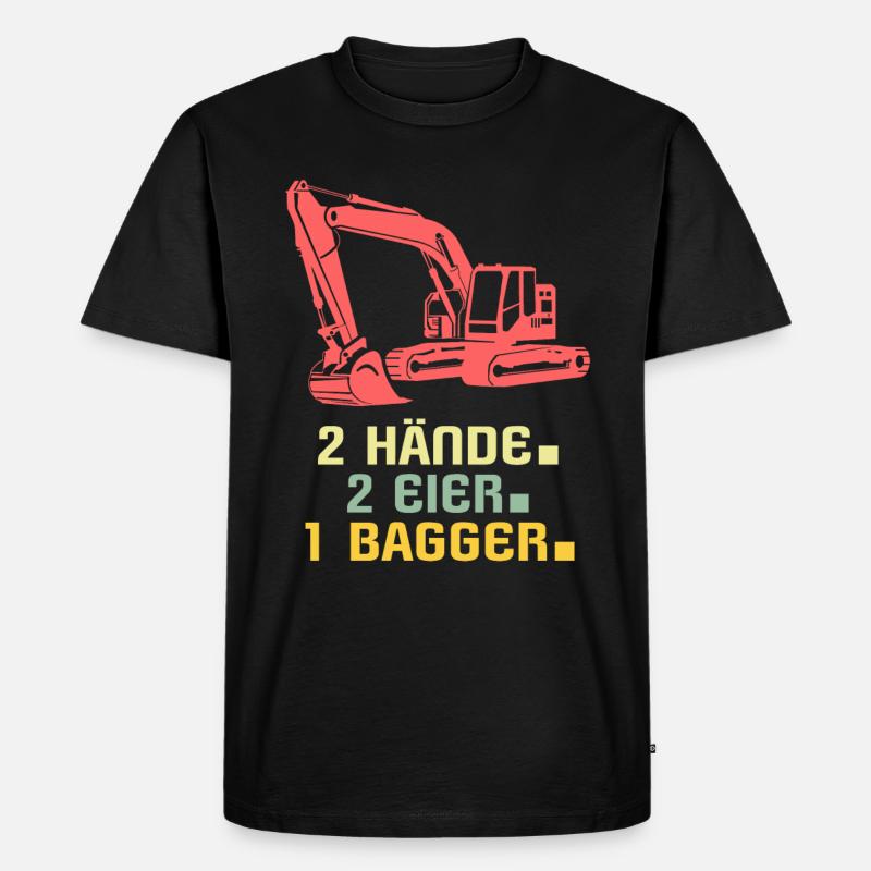 Bagger Baggerfahrer - Männer Premium Bio T-Shirt - Schwarz