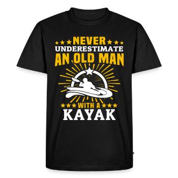 Kayaking Man Underestimate Kayakers - Men's Premium Organic T-Shirt - black - Front - Nico (187cm)