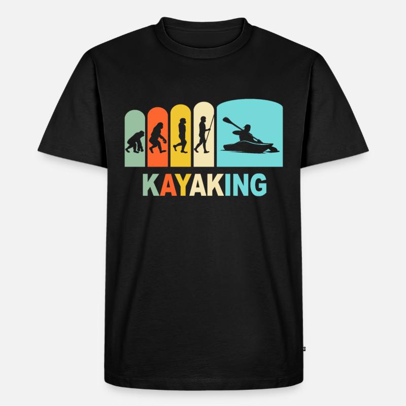 Kayak Evolution Kayaking - Männer Premium Bio T-Shirt - Schwarz