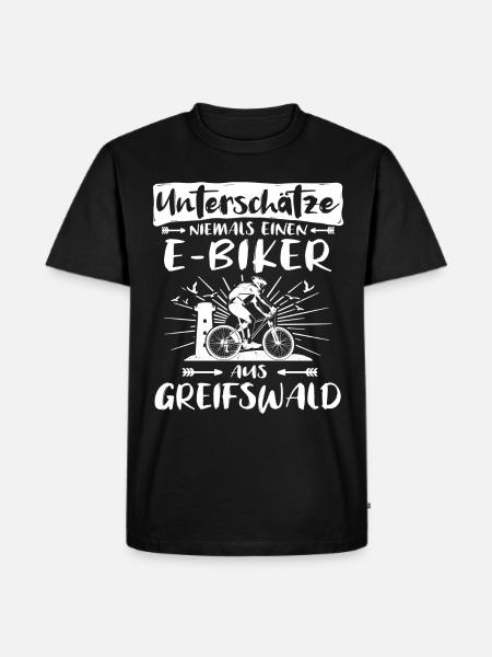 Greifswald Ebike Greifswalder Ebiker - Männer Premium Bio T-Shirt - Schwarz