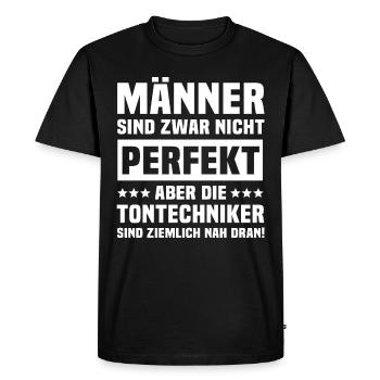 Tontechniker - Männer Premium Bio T-Shirt - Schwarz - Vorne - Nico (187cm)