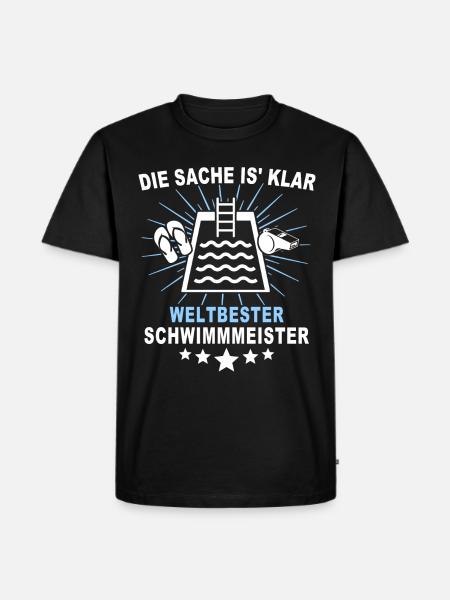 Schwimmmeister - Männer Premium Bio T-Shirt - Schwarz