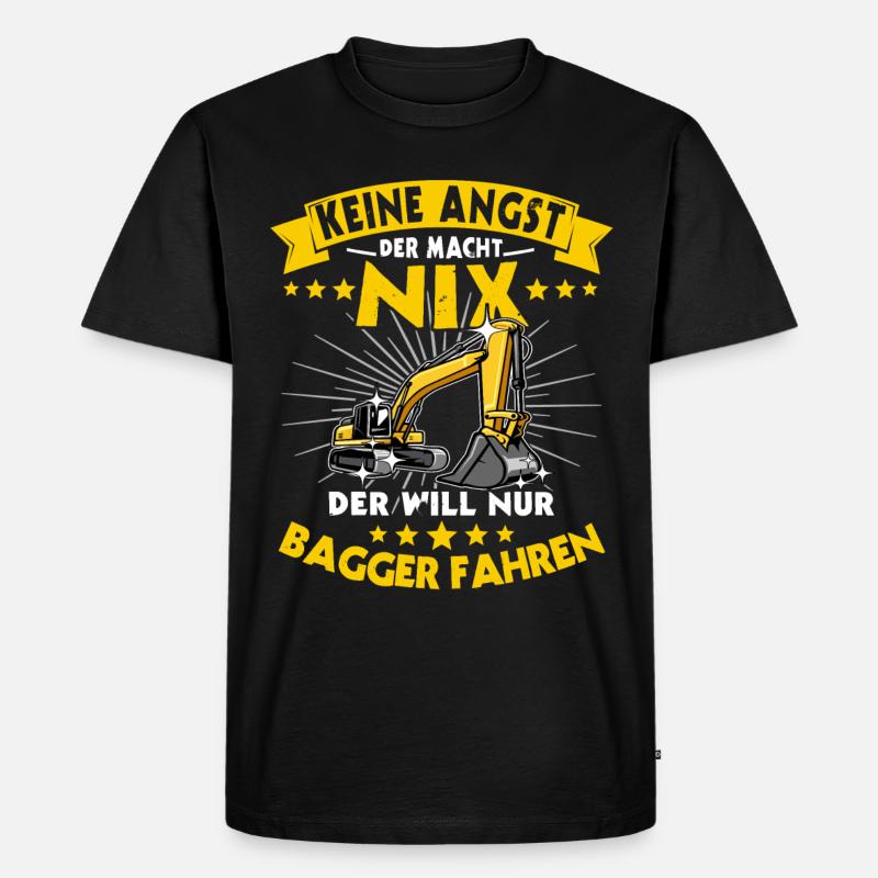 Baggerführer Baggerfahrer - Männer Premium Bio T-Shirt - Schwarz