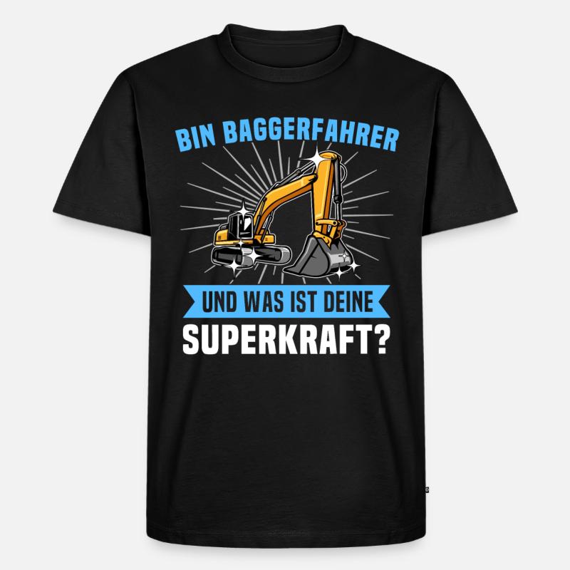 Baggerführer Baggerfahrer - Männer Premium Bio T-Shirt - Schwarz