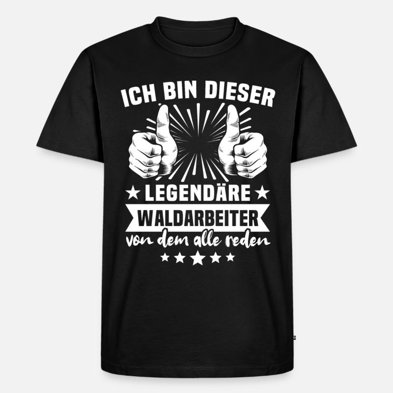 Waldarbeiter - Männer Premium Bio T-Shirt - Schwarz