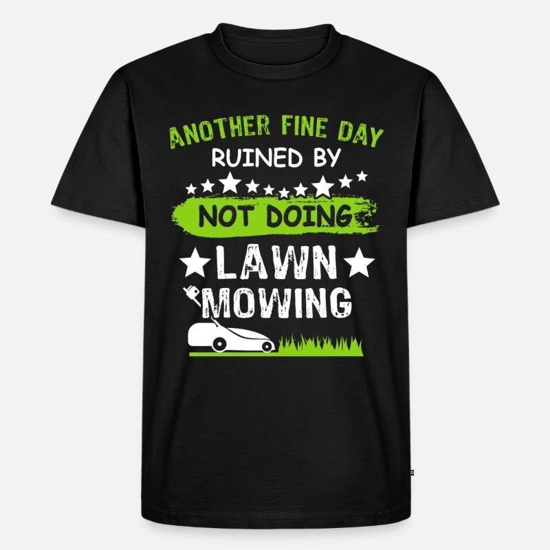 Rasenmäher - Männer Premium Bio T-Shirt - Schwarz