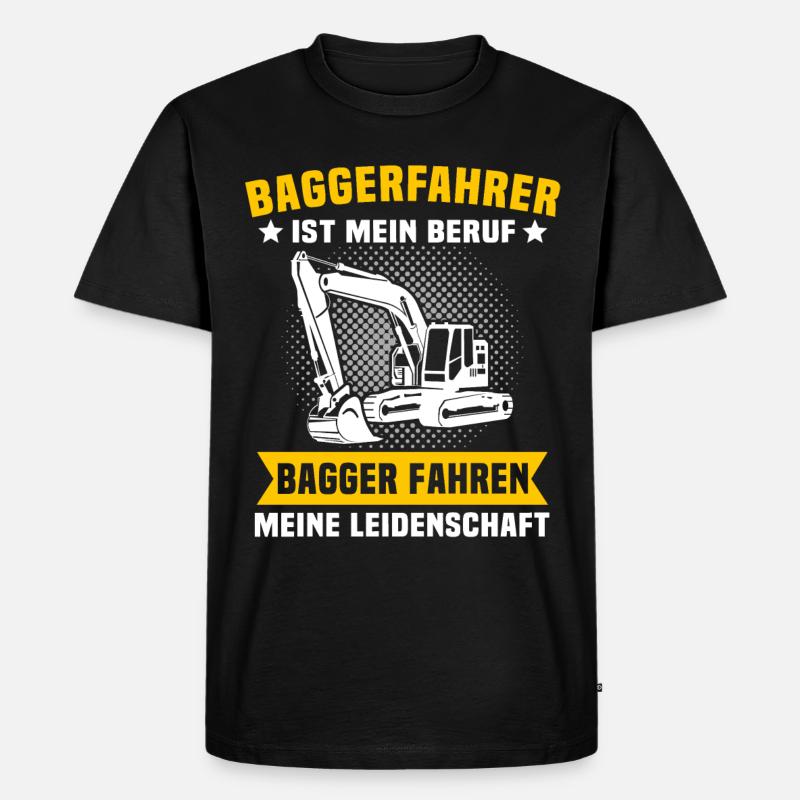Baggerfuehrer Baggerfahrer - Männer Premium Bio T-Shirt - Schwarz