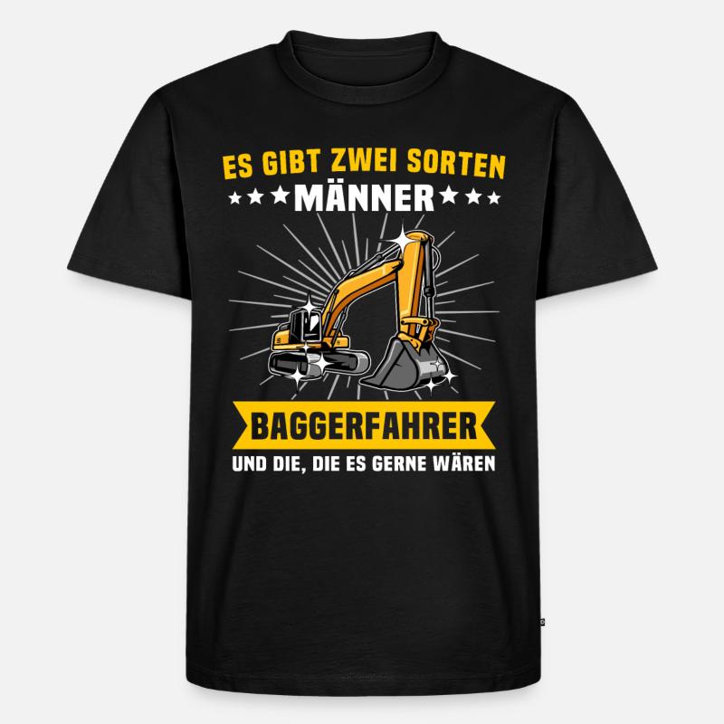Baggerfuehrer Baggerfahrer - Männer Premium Bio T-Shirt - Schwarz