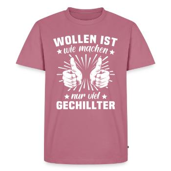 Machen Wollen - Männer Premium Bio T-Shirt - Mauve - Vorne - Nico (187cm)