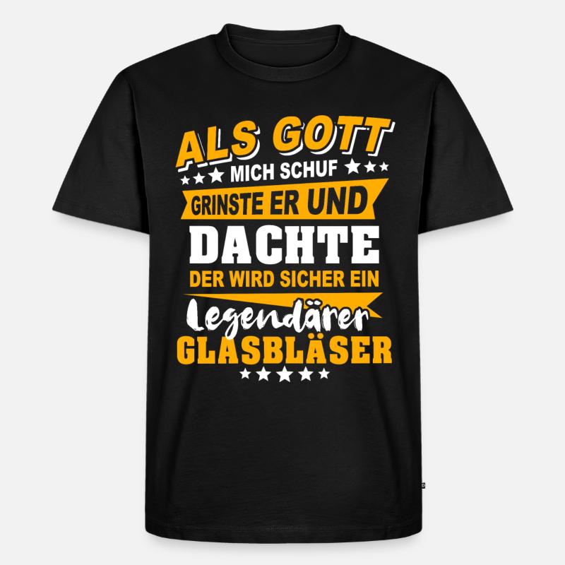 Glasbläser Sprüche - Männer Premium Bio T-Shirt - Schwarz