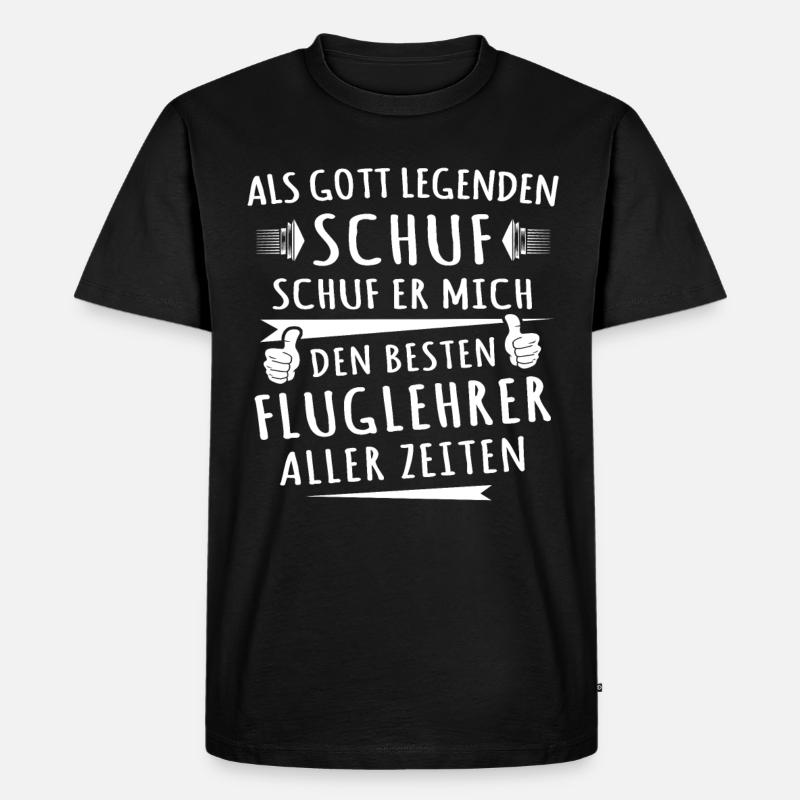 Fluglehrer - Männer Premium Bio T-Shirt - Schwarz