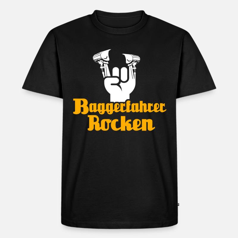 Baggerfahrer Bagger - Männer Premium Bio T-Shirt - Schwarz