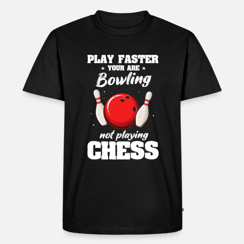 Bowling Player - Männer Premium Bio T-Shirt - Schwarz