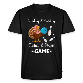 Bowling Turkey - Men's Premium Organic T-Shirt - black - Front - Nico (187cm)