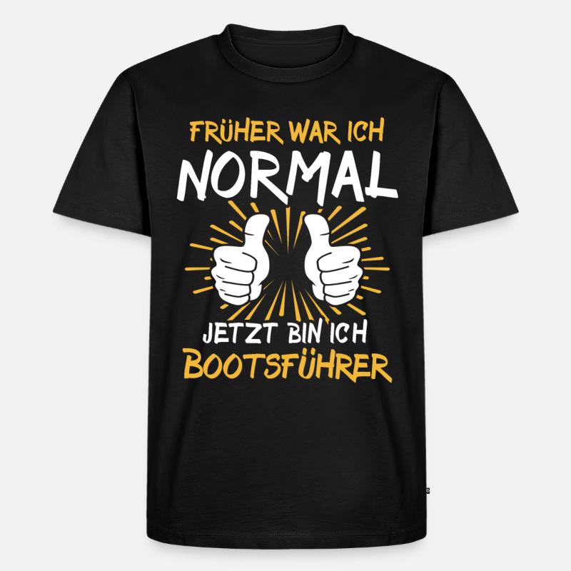 Bootsführer Sprüche - Männer Premium Bio T-Shirt - Schwarz