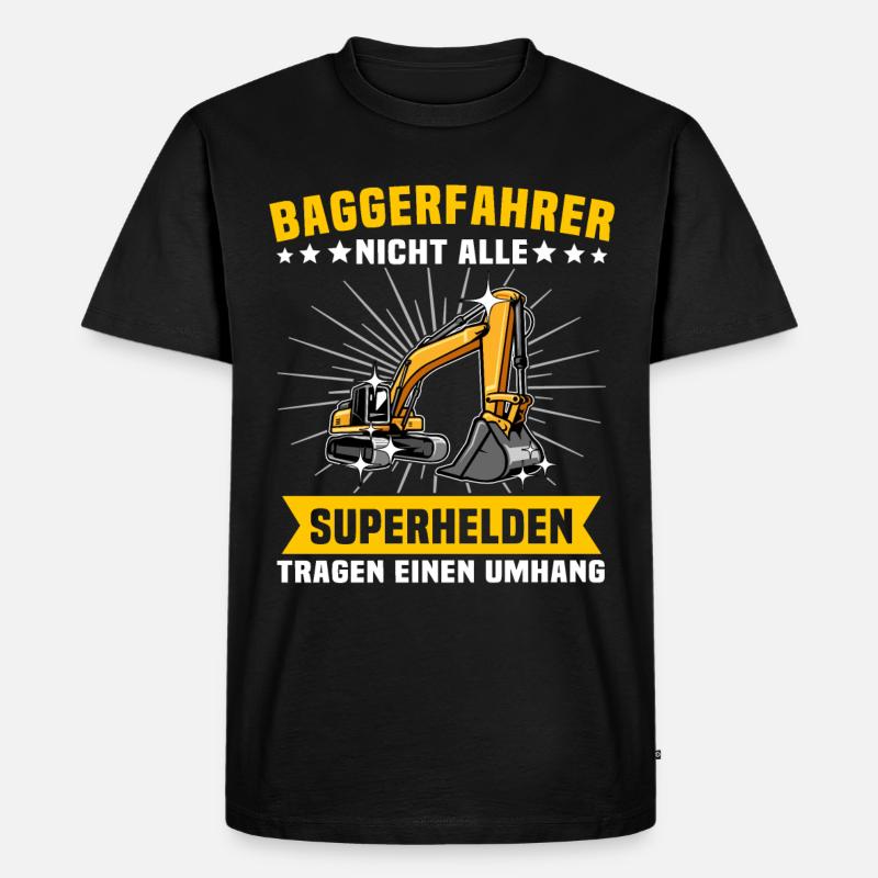 Baggerfahrer Bagger - Männer Premium Bio T-Shirt - Schwarz